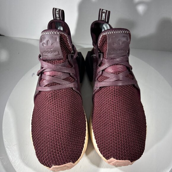 Adidas NMD XR1 Womens Size 8 Running Shoes Knit Sneakers Burgundy Red Boost Walk - Picture 3 of 13